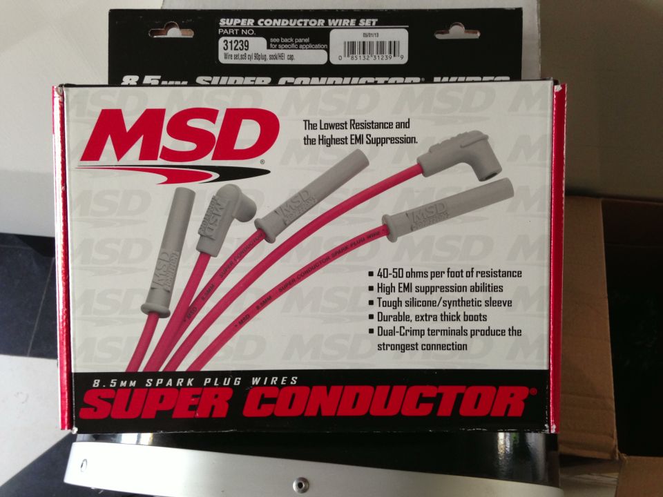 Box of MSD 8.5mm Super Conductor spark plug wires, part number 31239