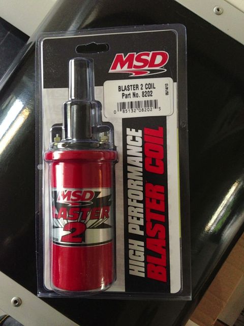 1984 Ford Bronco - A new MSD Blaster 2 ignition coil is shown in its retail packaging.