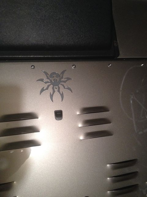 2005 Jeep Wrangler - Close-up of a Jeep Wrangler hood a tribal spider decal and vent details.