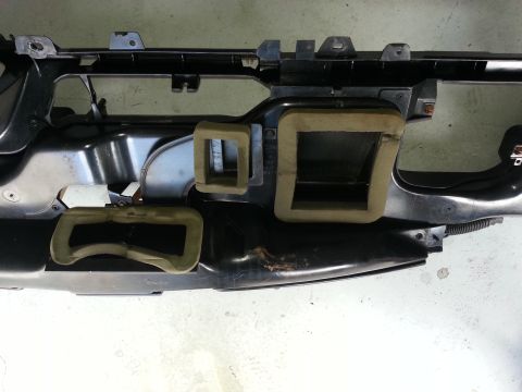 1994 Ford Bronco - Close-up view of dashboard air vents, showing the internal ducting and foam insulation.
