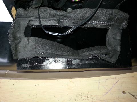 1994 Ford Bronco - This is a view of the dashboard area of a vehicle, showing exposed wiring and insulation.