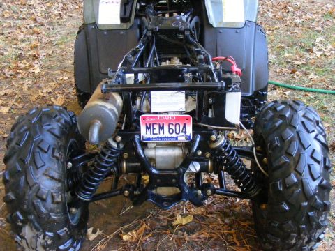 All-terrain vehicle rear view with Idaho license plate MEM 604