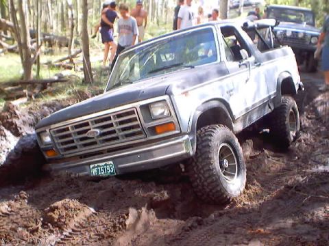 1983 Ford Bronco - stuck in mud on Madano Pass to much mud and not enough momentum. To big for my britches at the time.