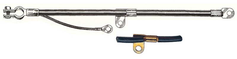Black battery cable with clamp and ring terminal