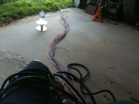 1991 Ford Bronco - Here I am starting to seperate and group the wires for the Bronco using a new harness from EZ-Wiring