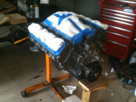 1991 Ford Bronco - Taped up and ready for paint