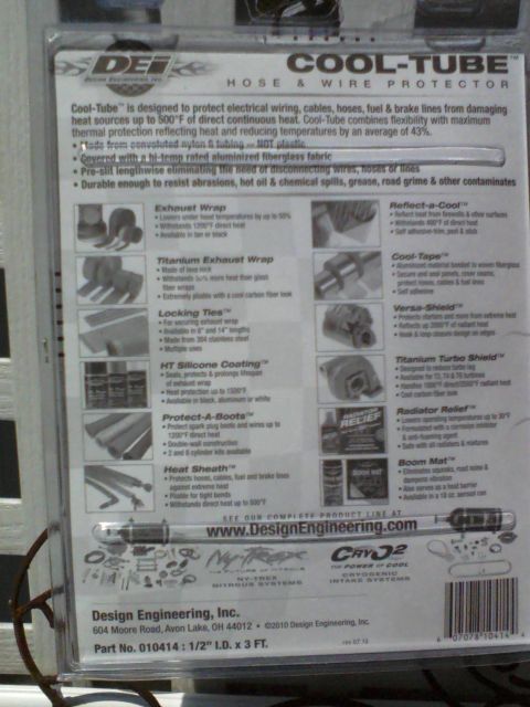 1935 Chevrolet New - This is product packaging for DEI Cool-Tube Hose & Wire Protector, detailing its features and benefits for protecting automotive components…