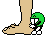 1995 Ford Bronco - A small, pixelated character appears dwarfed by a giant foot in this unusual scene.