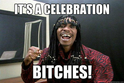 2000 Mercury Grand Marquis - A meme a man with braids and beads, with celebratory text overlayed.