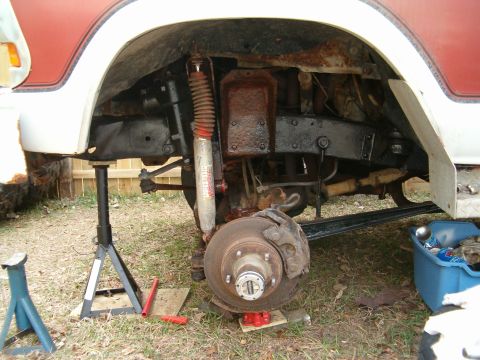1979 Ford Bronco - Repacked the drivers hub, removed the spring and cleaned behind it, did body work and am really tired...