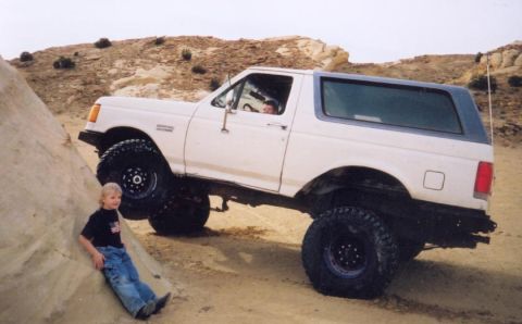 1987 Ford Bronco - Michael "driving" (hey if i can pose he can too right)