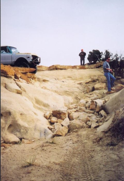 1987 Ford Bronco - not sure what this obstical is called, we didn't get any pics of me going down it :(