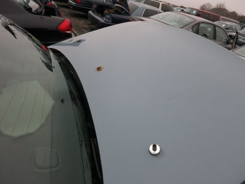 1991 Ford LTD Crown Victoria - View of a car's hood and windshield, with other vehicles in the background.