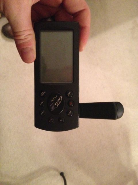 1998 Suzuki Bandit - A Garmin GPS III Plus handheld GPS unit is shown, its screen and control buttons.