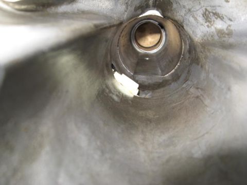 1966 Ford Falcon - The interior of a vehicle's exhaust pipe shows signs of wear and tear.