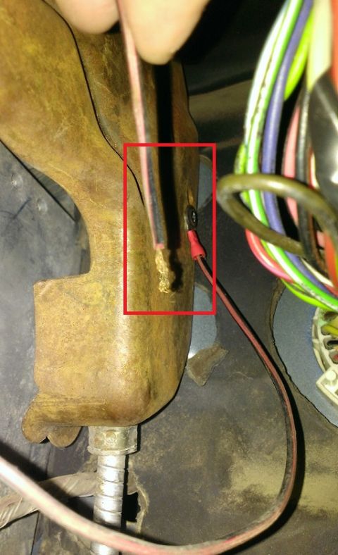 1988 Ford Bronco - Disconnected wire (black/red) grounded at driver-side kick panel