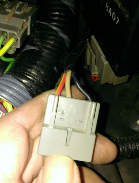 1988 Ford Bronco - Connector on right side of steering column, near ign switch for the Inferred Mileage Sensor (IMS), which is non-existent for '88 5.0L Bronc…