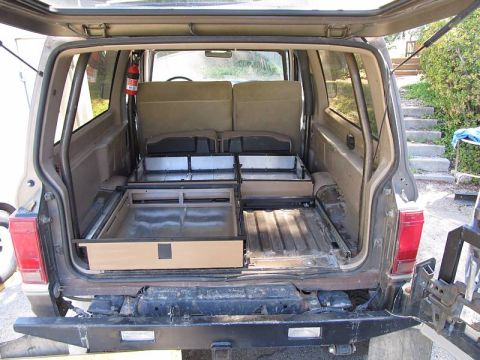 1990 Ford Bronco II - Storage unit framework assembled.