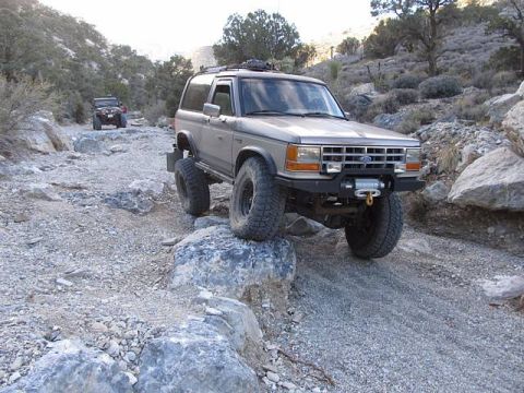 1990 Ford Bronco II - Cerro Gordo Rd leading down to Lee Flat after a fierce rainstorm earlier in the year.