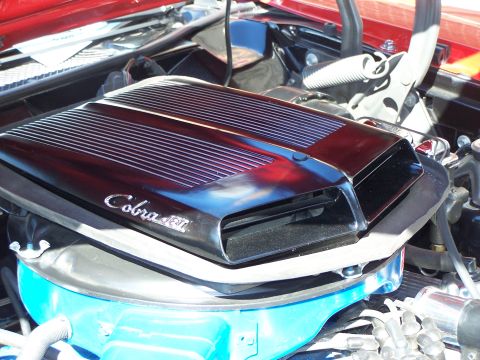 1971 Ford Ranchero - Close-up of the distinctive Cobra Jet hood scoop on a 1971 Ford Ranchero.