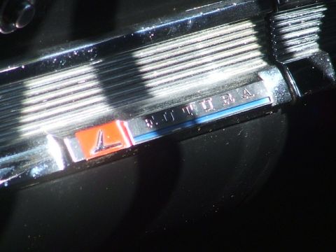 1971 Ford Ranchero - Close-up of the 'Futura' emblem on interior trim.