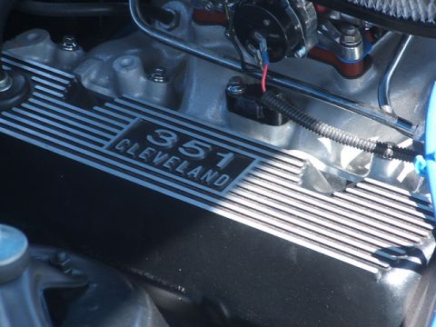1971 Ford Ranchero - The engine features a 351 Cleveland valve cover, indicating a specific type of Ford V8 engine.