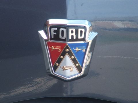 1971 Ford Ranchero - Ford emblem detail on a vehicle's exterior.