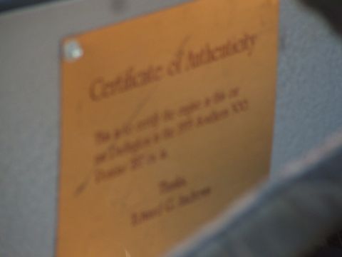 1971 Ford Ranchero - A certificate of authenticity is shown, but no vehicle is visible in the frame.