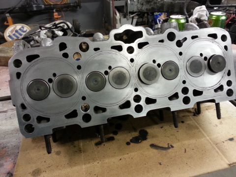 2002 Volkswagen Jetta - This is a close-up of a disassembled engine cylinder head, showing the valves and combustion chambers.