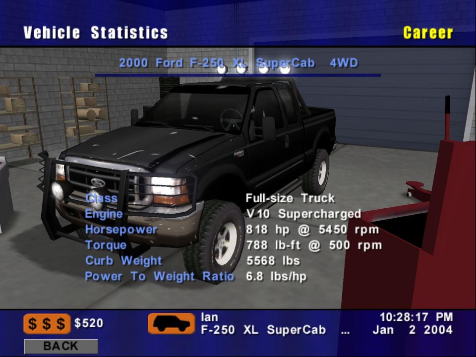 Black 2000 Ford F-250 XL SuperCab 4WD truck with a bull bar and side steps