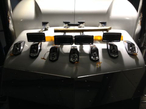 2003 Peterbilt 379 - Assembly of truck lights, including amber marker lights and chrome-accented housings, is shown.