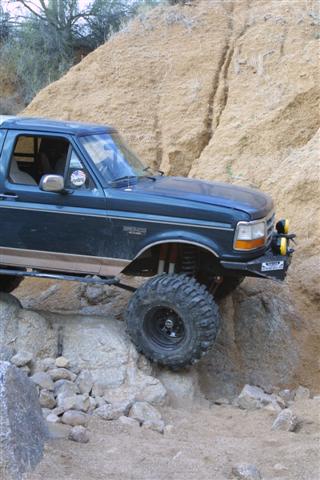 1994 Ford Bronco - This 1994 Ford Bronco is navigating a rocky off-road course.