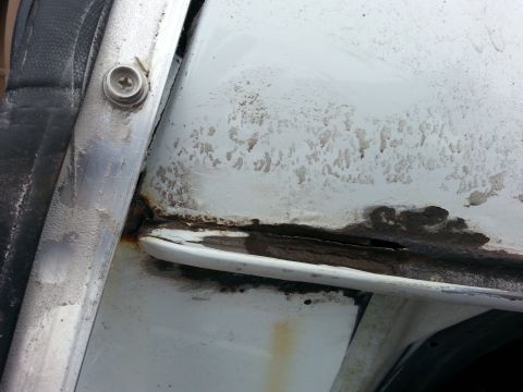 1992 Ford Bronco - passenger side drip rail..this side had about a 1/4 inch gap where it had rusted through at the top.