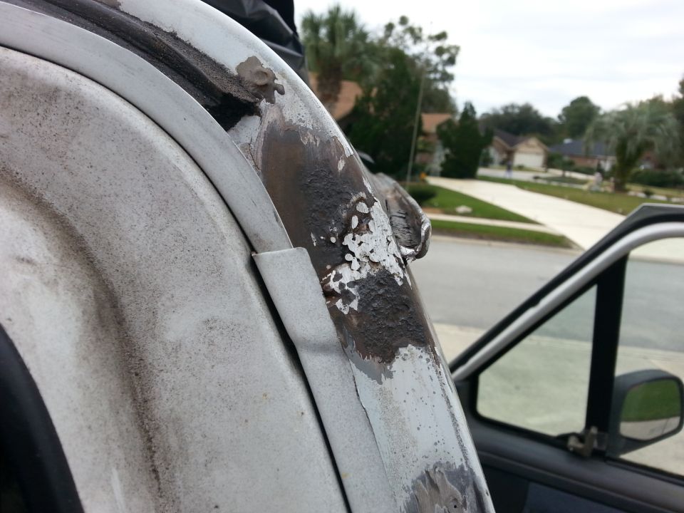 welded and ground down. not the best job, but with the panels in place from the inside, it should be fine.