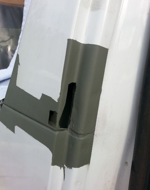 1992 Ford Bronco - b-pillar primed over