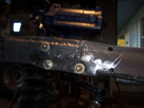 1968 Ford Bronco - Custom steering box installation on a modified vehicle frame, showing suspension parts.