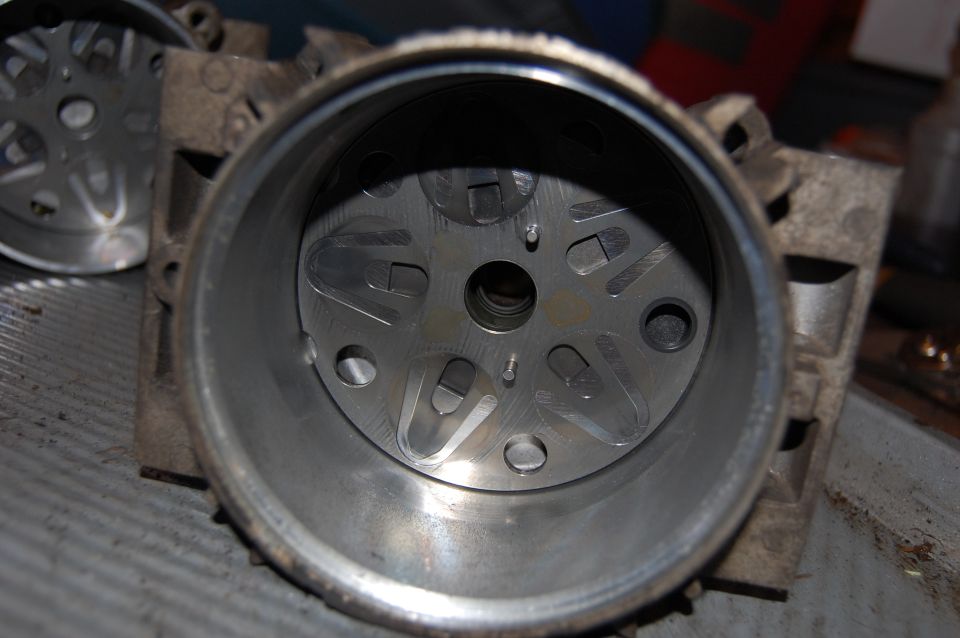 Front case half with the valve plate assembly  still installed.
