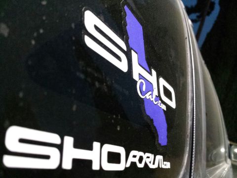 1993 Ford Taurus - Car decals include 'SHO FORUM.com' and 'SHO Cat.com' with a California outline.