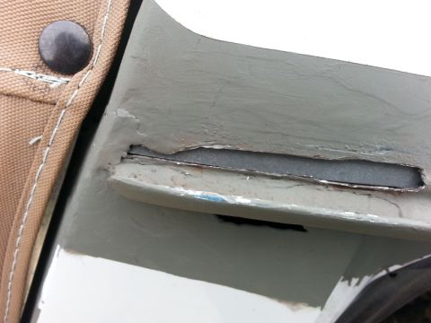 1992 Ford Bronco - test fitting my patch for the roof..Initially I was going to, but I decided to weld this in place. the was a lot more rust here that I orig…