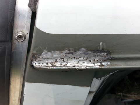 1992 Ford Bronco - grinding down the welds..this took a while since I had to keep going back to re-welding spots I missed.