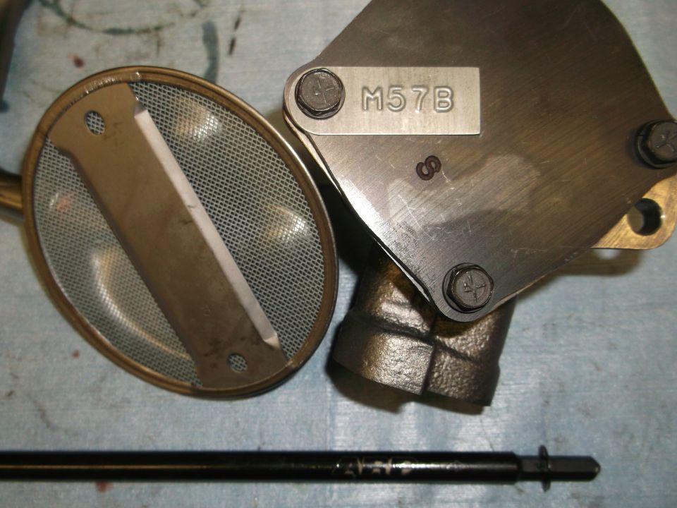 oil pump assembly with screen and M57B marking