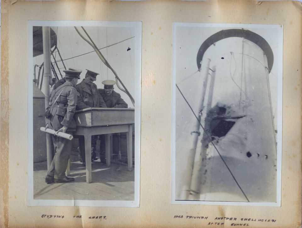 These are pages from a British officer's personal photo album from his time in the Mediterranean Sea during World War 1.  Most of them appear to have been taken in early 1915 during the height of the Dardanelles Campaign, including some on the Anzac beach near Gallipoli.

I'll probably upload some higher-resolution reconstructed versions of the individual photos later.