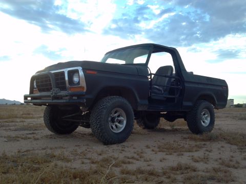 1978 Ford Bronco - This 1978 Ford Bronco is shown from a low angle with its doors removed.