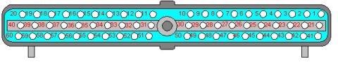1990 Ford Bronco - This diagram illustrates the pinout configuration for a multi-pin electrical connector.