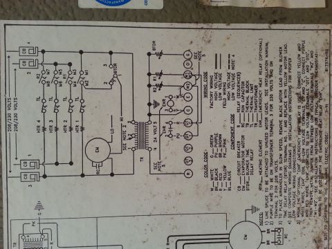 1965 Ford Mustang - A detailed wiring diagram shows electrical connections and component functions for HVAC systems.