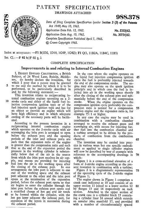 1969 Ford Fairlane - This patent specification, dated 1965, describes advancements in 2-stroke internal combustion engines.