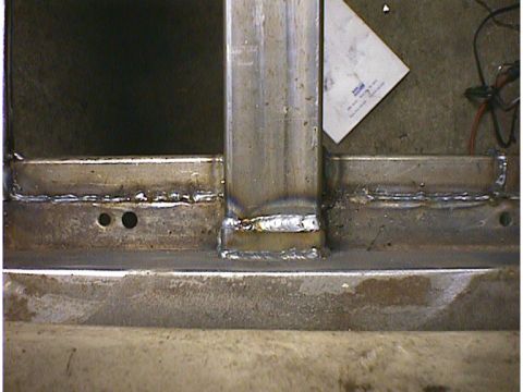 1960 Ford Falcon - This image shows a close-up view of newly welded metal components, possibly part of a vehicle frame or custom fabrication.