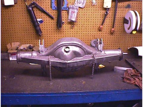 1960 Ford Falcon - Fabricated rear axle housing with custom mounting brackets, ready for installation.