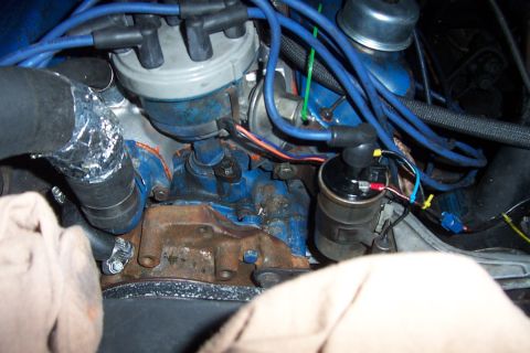 1980 Ford Bronco - Engine bay detail with distributor and wiring visible.