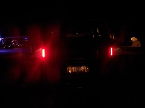 1995 Ford Bronco - Both tail lights lit up.
